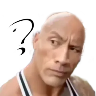 🤨 7e66a34d Dwayne Johnson ? The Rock, pertanyaan, meme, selebriti whatsapp sticker