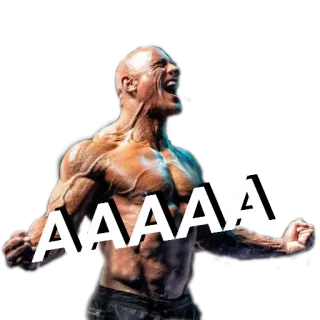 👿 bc280b57 AAAAAA the rock, dwayne johnson, scream, otot, aktor, berteriak whatsapp sticker
