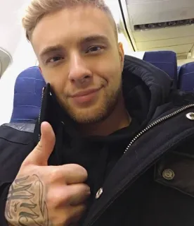 👍 241c6388 male, portrait, blonde, thumbs up, person whatsapp sticker