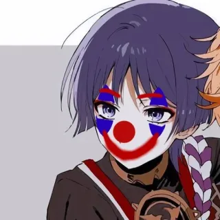 🤡 16970607 Scaramouche Genshin Impact Scaramouche, Genshin Impact, Payaso, Anime, Videojuego, Personaje telegram sticker
