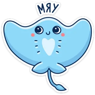 😹 06d7a38e МЯУ rog, cartoon, schattig, dier, zee, oceaan, kawaii telegram sticker