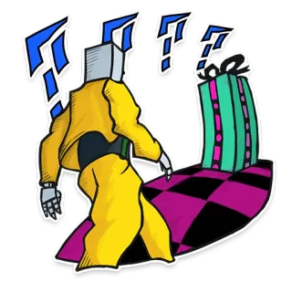 🎁 109dfc9c kunstwerk, cadeau, cadeau, doos, personage, illustratie telegram sticker