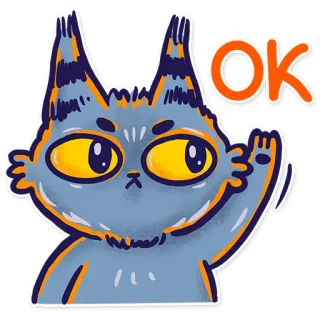 👌 63028921 OK gato, OK, dibujos animados, animal, aprobación, lindo, gracioso telegram sticker