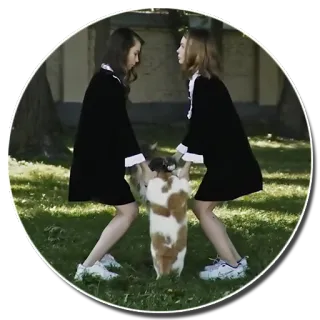 🐱 6753f6fc anak perempuan, anak-anak, seragam sekolah, anjing, bermain whatsapp sticker