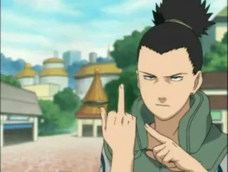 😑 046c97d4 Shikamaru Naruto อนิเมะ, นิ้วกลาง, ชิกามารุ นาระ, นารูโตะ, หยาบคาย telegram sticker