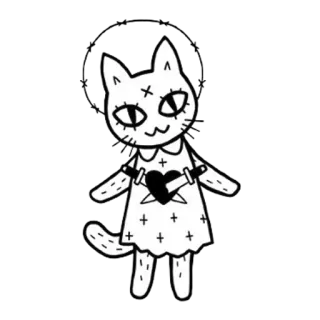 💘 ba6b2de6 แมว, มีด, หัวใจ, น่ารัก, สติกเกอร์, ภาพประกอบ telegram sticker