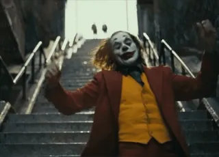 🕺 cf0cccab Joker payaso, villano, película, baile, escaleras telegram sticker