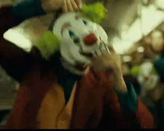 🤡 e4de5647 Joker payaso, máscara, villano, película, dc comics telegram sticker