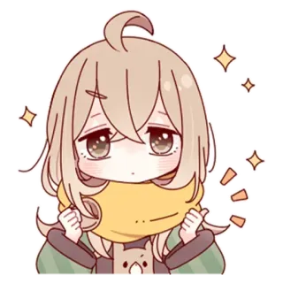 👍 11c7ba43 アニメガール, かわいい, マフラー, キラキラ, カートゥーン, ちび, カワイイ, ステッカー telegram sticker