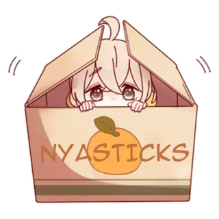 🥺 d3bac964 NYASTICKS ステッカー, アニメ, 猫, 箱, かわいい telegram sticker