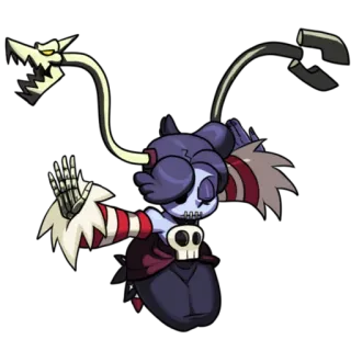 😤 3f158b72 Squigly Skullgirls anime, videogame, undead, skeleton, monster telegram sticker