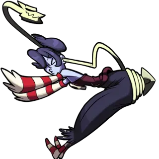 😖 7e2d3f46 Squigly Skullgirls skullgirls, parasoul, squigly, zombie, fighting game, character telegram sticker