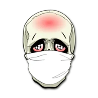 😷 22f5e3a4 骷髅, 面具, 骨骼, 疲惫, 生病 telegram sticker