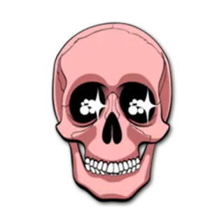 😌 6713e42f 骷髅, 闪光, 粉色, 眼睛, 卡通 telegram sticker