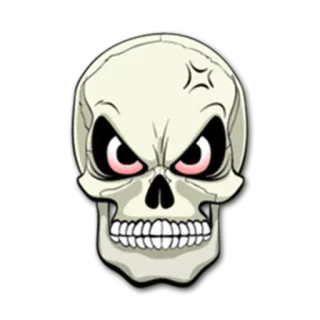 😤 a60fa360 骷髅, 愤怒, 卡通, 威胁, 死亡, 骨骼 telegram sticker