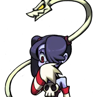 😦 64776981 Squigly Skullgirls skull, monster, game, squigly, zombie telegram sticker