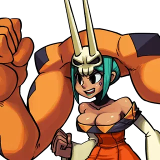 😬 79ff8306 Squigly Skullgirls video game, fighting game, animated, monster telegram sticker