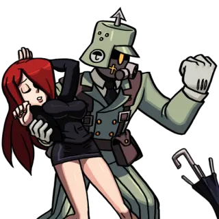 🤒 be3bc750 Peacock Skullgirls video game, skullgirls, violence, military, fighting game telegram sticker