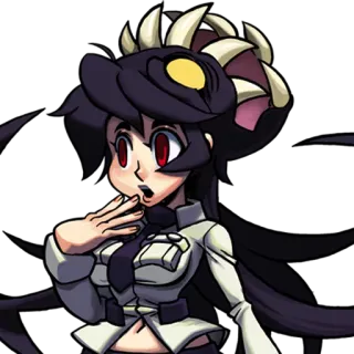😵 c899929a Filia Skullgirls fighting game, anime, monster girl, skullgirl, videogame telegram sticker