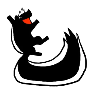 😂 21cc4f55 скунс, мультфильм, оскорбительный жест, животное, юмор telegram sticker