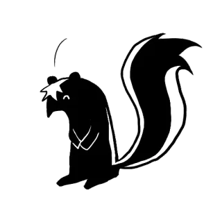 😶 612fa15e скунс, животное, мультфильм, милый, черно-белый, полоска, млекопитающее telegram sticker