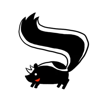 😄 94d22271 скунс, животное, млекопитающее, дикая природа, природа, черно-белый, милый telegram sticker