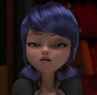 🙄 68977666 Marinette Dupain-Cheng Miraculous: Tales of Ladybug & Cat Noir 만화, 애니메이션, 미라큘러스 레이디버그, 마리네뜨, 웃긴 얼굴, 표정, 밈 whatsapp sticker