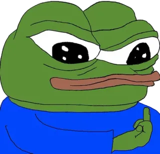 🖕 01dae0bd Pepe the Frog Pepe, Żaba, Meme, Internet, Obraźliwy gest, Środkowy palec telegram sticker