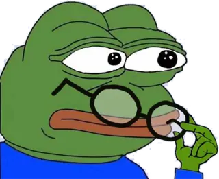 🐸 15a8e858 Pepe the Frog Pepe, Żaba Pepe, żaba, mem, mem internetowy, okulary telegram sticker