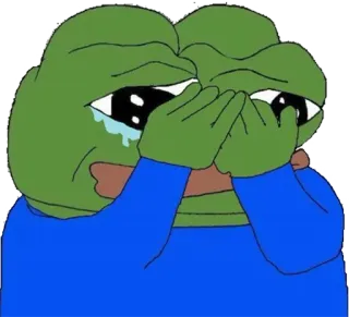 😭 3daadf1e Pepe the Frog Meme, Pepe, Żaba, Smutny, Płaczący, Meme internetowy telegram sticker