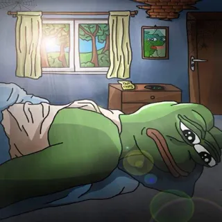 🐸 4d30d05a Pepe the Frog Pepe Żaba, Meme, Kultura internetu, Żaba, smutny, przygnębiony telegram sticker