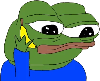 🍌 818ce55e Pepe the Frog Pepe Żaba, Meme, Żaba, Banan, Telefon telegram sticker