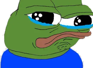 🐸 921aa85f Pepe the Frog Pepe, żaba, smutny, mem, mem internetowy, płaczący telegram sticker