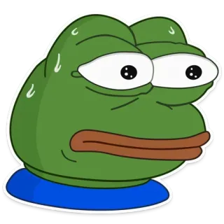 🐸 cf0d7281 Pepe the Frog Pepe, Żaba Pepe, Meme, Meme internetowy, Żaba, Pocenie się telegram sticker