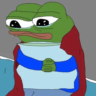 🐸 cfa69e1e Pepe the Frog Pepe, żaba, smutny, mem, mem internetowy telegram sticker