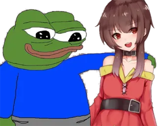 🐸 ee2d0972 Pepe the Frog pepe, żaba, anime, kreskówka, mem telegram sticker