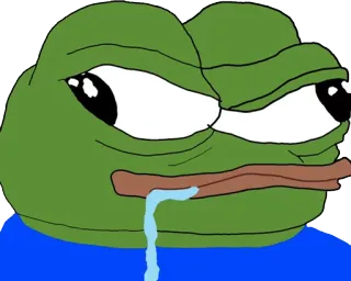 🤤 fa54f404 Pepe the Frog pepe, żaba, mem, mem internetowy, smutny, płaczący telegram sticker