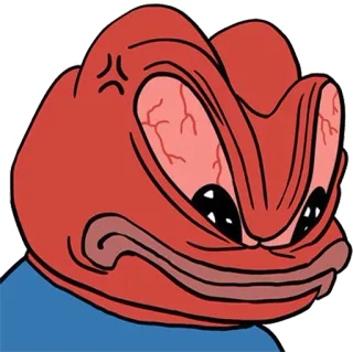 🐸 fa9b0830 Pepe the Frog Pepe Żaba, zły, Mem, Mem internetowy, Kultura internetowa, Żaba telegram sticker