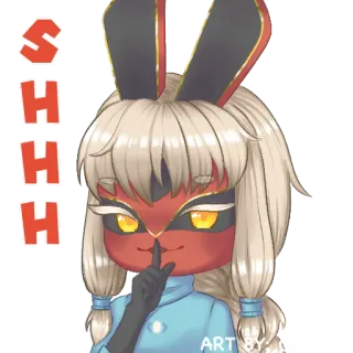 🤫 adc68a3e SHHH Anime, Kelinci, Sst, Tenang, Karakter, Stiker, Perempuan whatsapp sticker