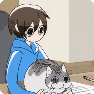 🌟 1c8be41b anime, cat, cute, person, cartoon telegram sticker