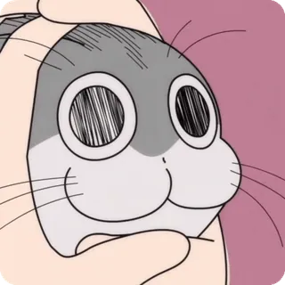 🌟 37a8618e cartoon, cute, animal, grey, eyes, face telegram sticker