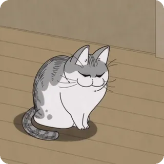 🌟 4fc47060 cat, anime, cute, grey, white, chubby telegram sticker