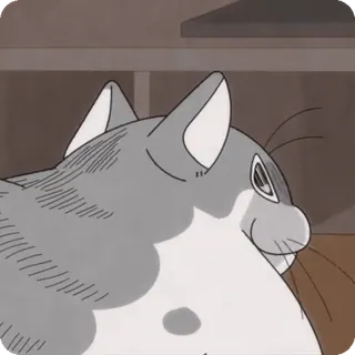 🌟 7a64f84a cat, animal, grey, cartoon, cute telegram sticker