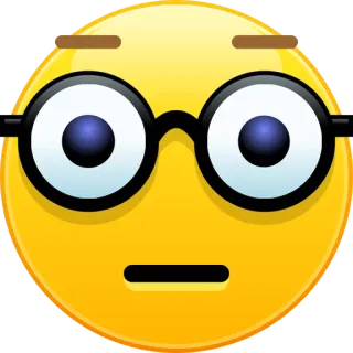 🤓 26a9477b 表情符号, 脸, 眼镜, 书呆子, 表情 telegram sticker