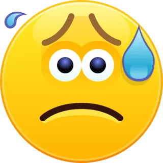 😥 793e3534 表情符号, 汗, 焦虑, 紧张, 担心 telegram sticker