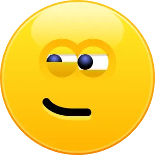 😏 fc498a35 表情符号, 眨眼, 黄色, 笑脸 telegram sticker