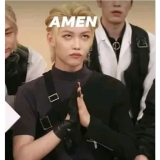 💟 cda0bb52 Felix AMEN kpop, idol, meme, funny, amen, straykids telegram sticker