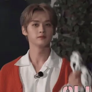 🙂 6548b4a0 OH! homem, coreano, cardigan, microfone, retrato telegram sticker