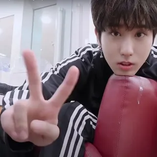 ✌️ cb1ac07d osoba, azjata, znak pokoju, chłopak telegram sticker