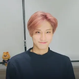 😏 d3241cf3 mężczyzna, portret, uśmiech, osoba, różowe włosy telegram sticker